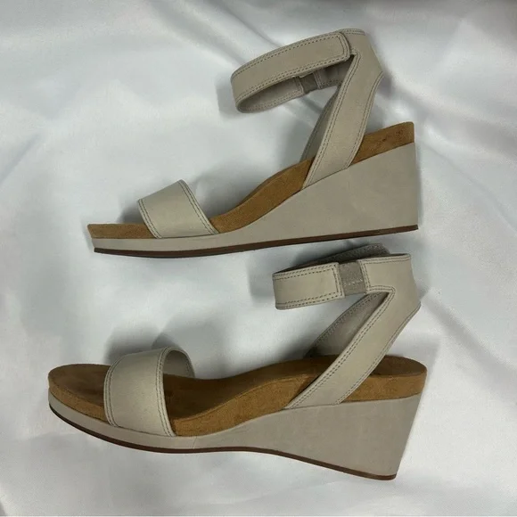 Lucky Brand | Kanoa Leather Suede Wedge Ankle Strap Sandals Women’s Size 6.5 - Picture 9 of 10